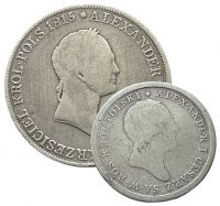 Zestaw - 5 Złotych 1832 i 2 Złote 1820 - Polska / Rosja