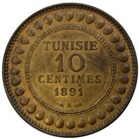 10 Centimes 1891 - Tunezja